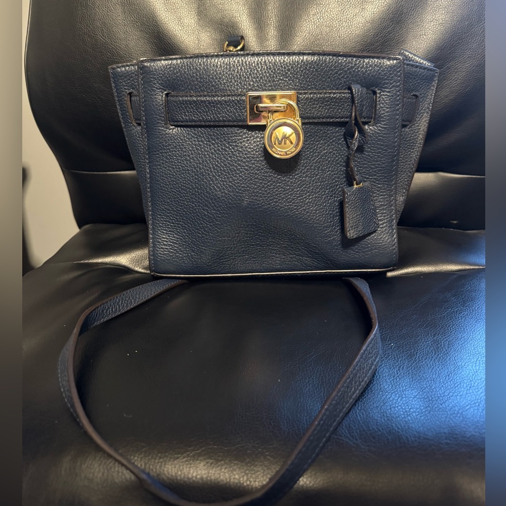 Michael Kors Navy Blue Leather Crossbody Bag
